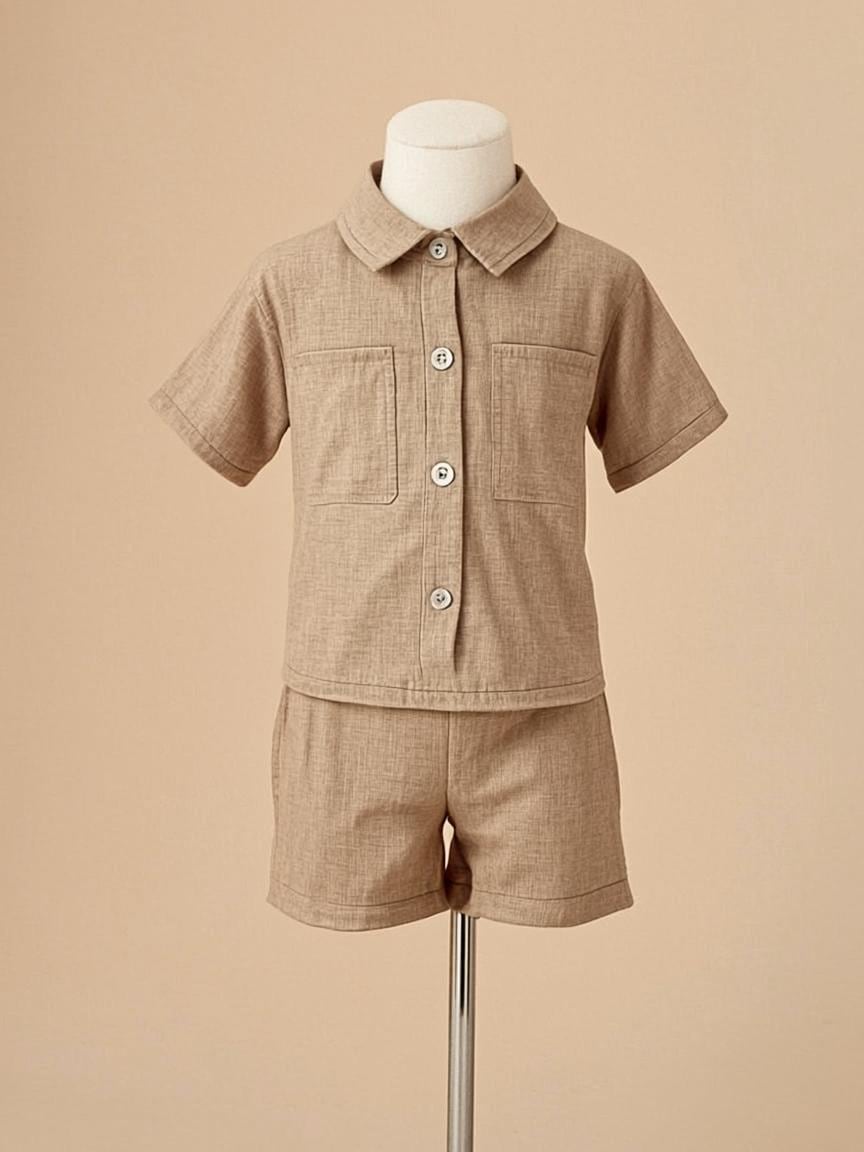 Boys' Khaki Two-Piece Set